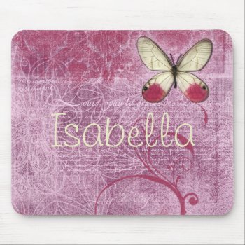 Personalized Burgundy Butterfly Mouse Pad by Magical_Maddness at Zazzle