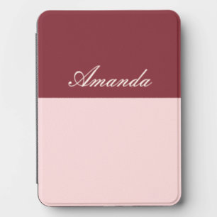 Personalized Burgundy Color Block Elegant Design Kindle Cover