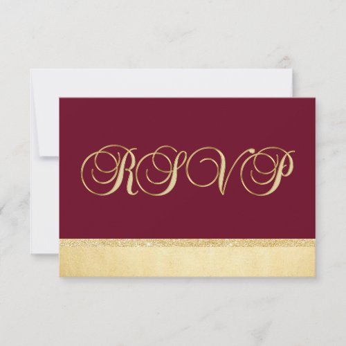 Personalized Burgundy Fall Gold RSVP Wedding