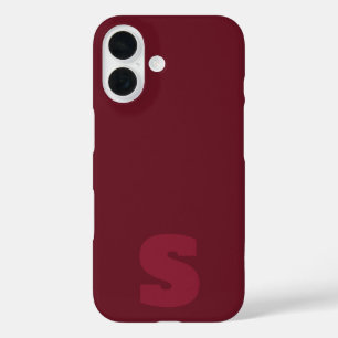 Personalized burgundy initial iPhone / iPad case