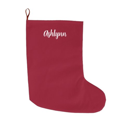 Personalized Burgundy Large Christmas Stocking