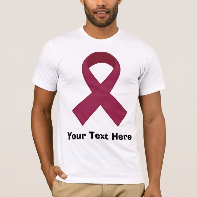 Personalized Burgundy Ribbon T-Shirt (Front)