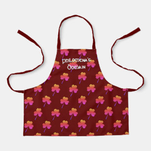 Personalized Burgundy   SHAMROCK pattern Apron