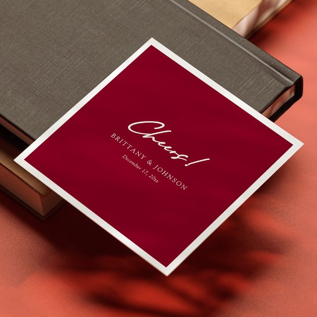 Personalized Burgundy Wedding Napkins (Personalized Burgundy Wedding Napkins)