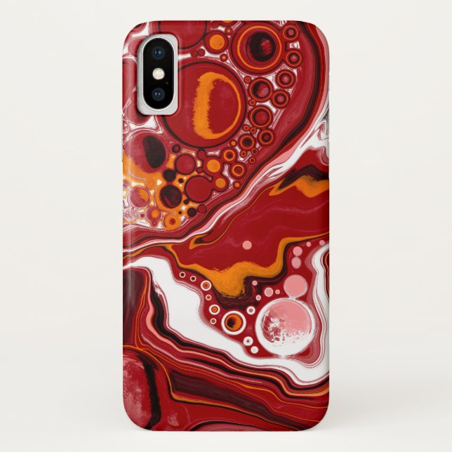 Personalized Burgundy White Digital Fluid Art   Case-Mate iPhone Case (Back)