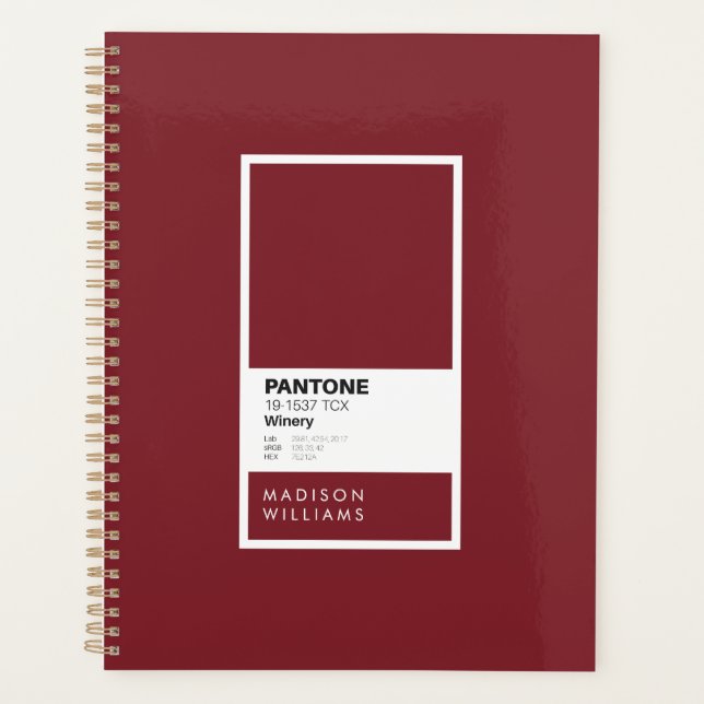Personalized Burgundy Wine Notebook | Custom Name (Front)