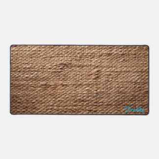 Personalized Burlap Cover Image Desk Mat