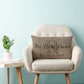 Personalized Burlap-Look Rustic Wedding/Family Lumbar Pillow (Chair)