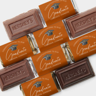 Personalized Burnt Orange Graduation Party Hershey's Miniatures