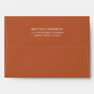 Personalized Burnt Orange Invitation Envelope
