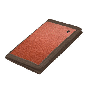 Personalized Burnt Orange Leather Tri-fold Wallet