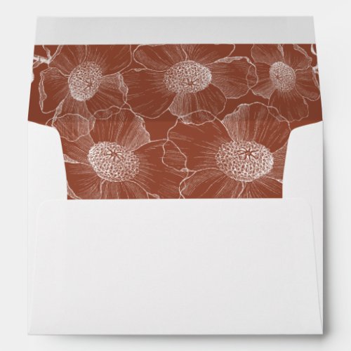 Personalized Burnt Orange Line Art  Envelope