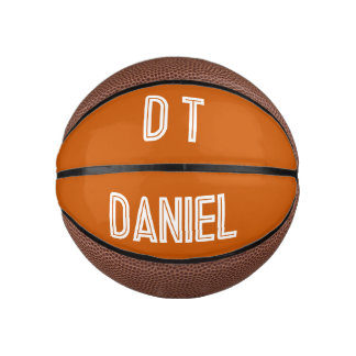 Personalized - burnt orange mini basketball