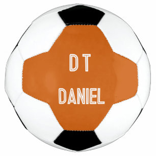 Personalized  -  burnt orange  soccer soccer ball
