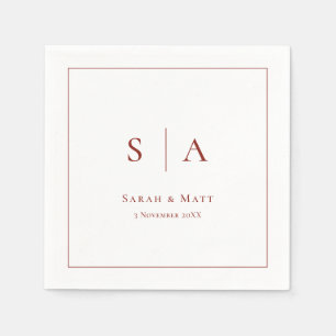 Personalized Burnt Orange Wedding Napkins