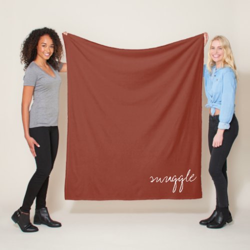 Personalized Burnt Umber Snuggle Fleece Blanket