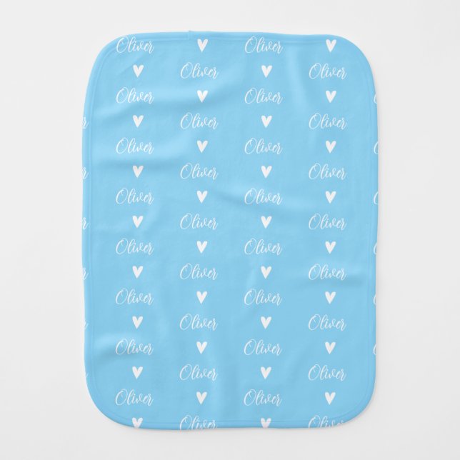 Personalized Burp Cloth for Baby Boy (Front)