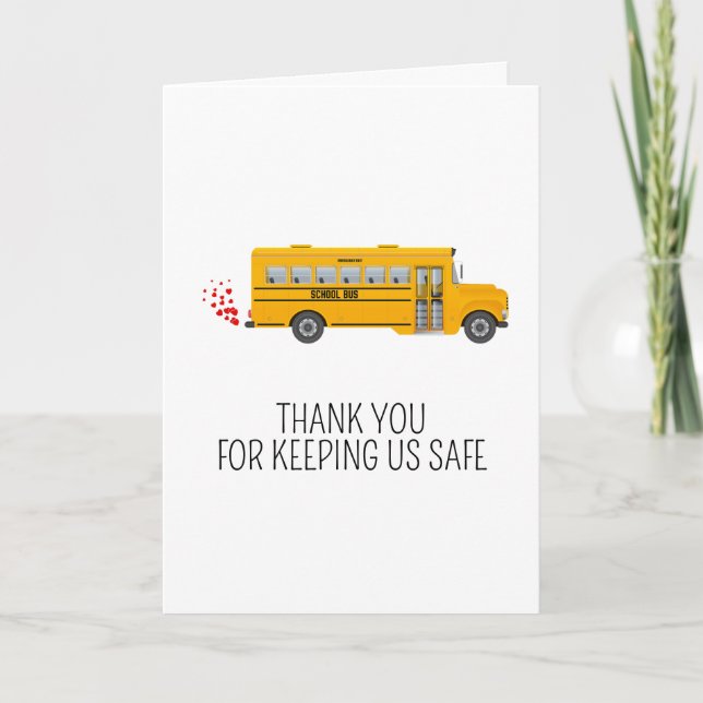 Personalized Bus Driver Appreciation Thank You Card (Front)