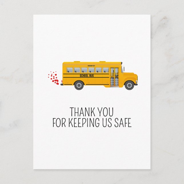 Personalized Bus Driver Appreciation Thank You Postcard (Front)