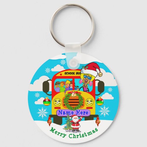 Personalized Bus Driver Keychains for her