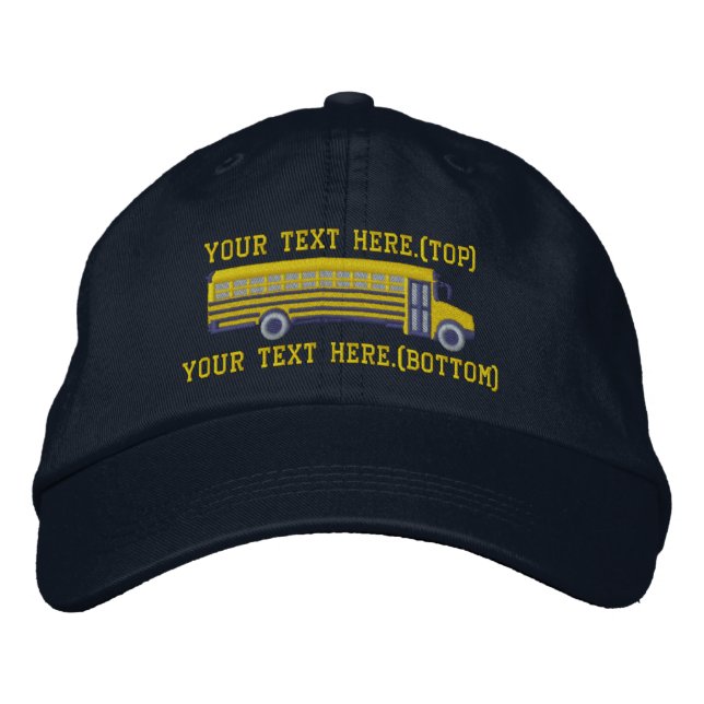 Personalized Bus Driver School Bus Embroidery Embroidered Baseball Hat (Front)