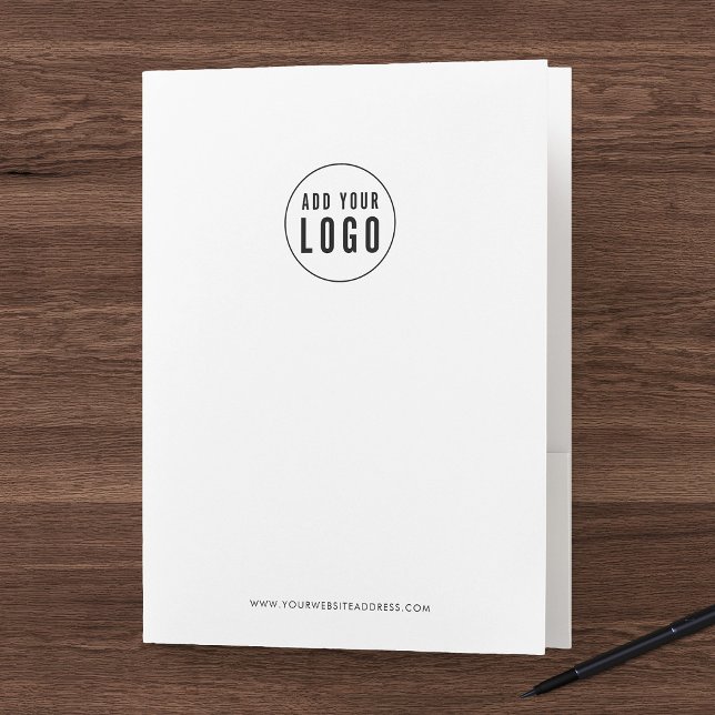 Personalized Business Add Logo Modern Minimalist Pocket Folder (Creator Uploaded)