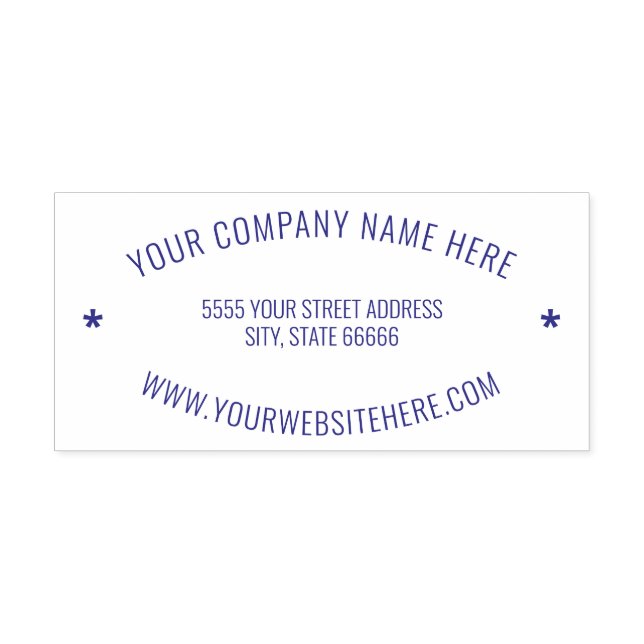 Personalized Business Address Oval Stamp Example (Design)