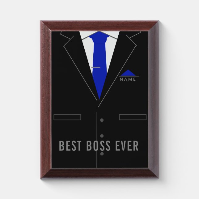 Personalized Business Award Plaque Best Boss Ever (Vertical)