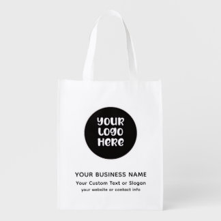 Personalized Business Branding Logo and Text Grocery Bag