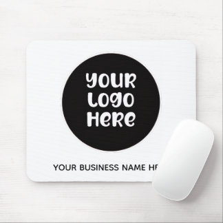 Personalized Business Branding Logo and Text Mouse Pad