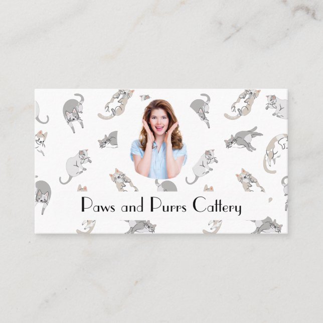 Personalized Business Card Cattery Cat Pattern  (Front)
