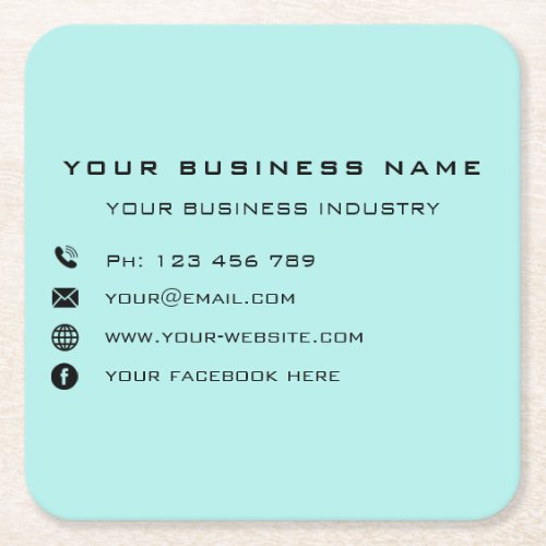 Personalized Business Card Design Paper Coaster