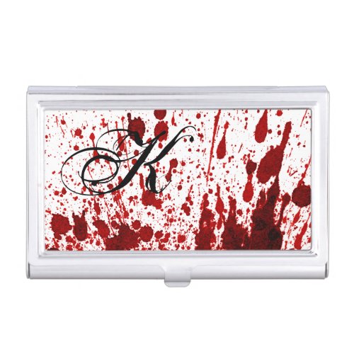 Personalized Business Card Holder Blood Splatter V