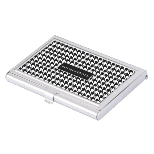 Personalized Business Card holder Houndstooth Blk