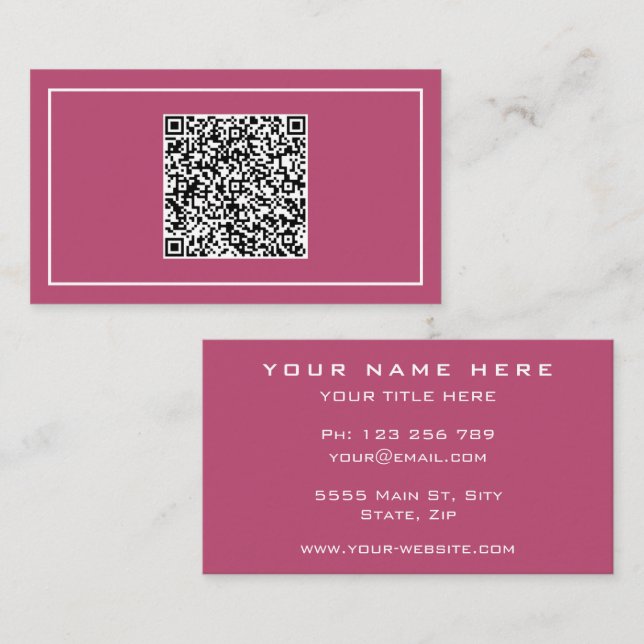 Personalized Business Card with QR Code Scan Info (Front/Back)