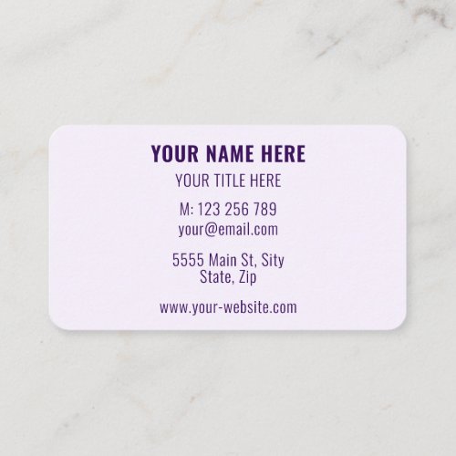 Personalized Business Card Your Colors and Font