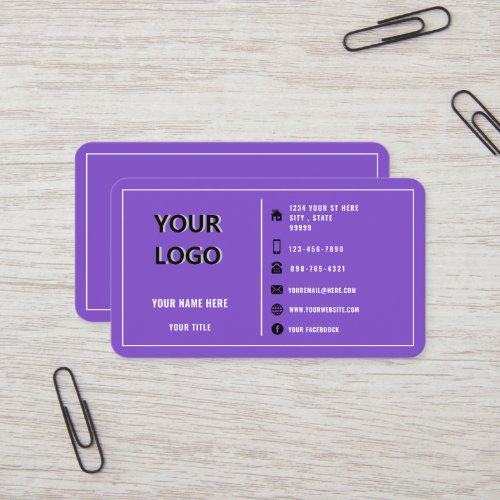 Personalized Business Card Your Text Info Colors