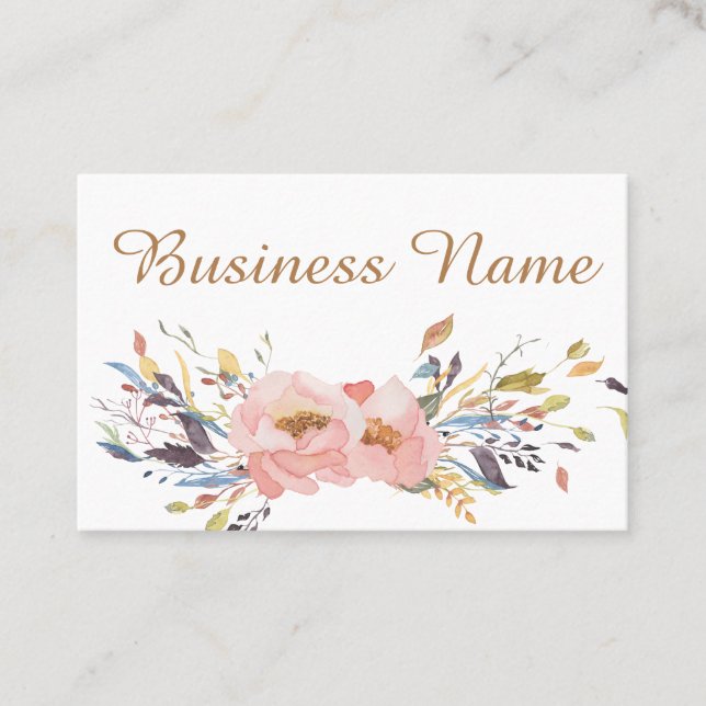 Personalized Business Cards - Winter Rose Design 2 (Front)