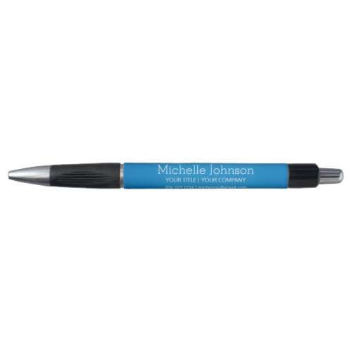 Personalized Business Cerulean Blue Grainy Texture Pen