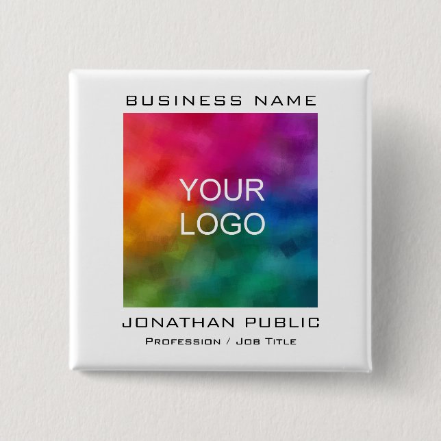 Personalized Business Company Corporate Logo Button (Front)