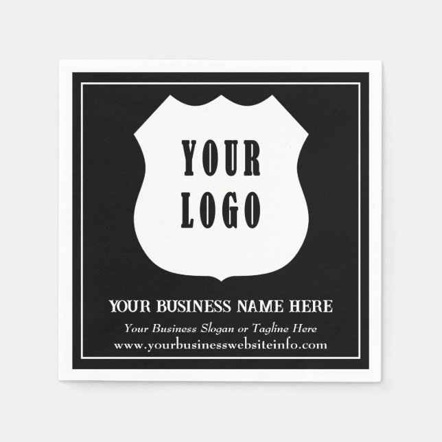  Personalized Business Company Logo  Napkins (Front)