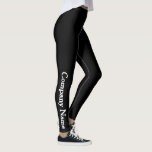 Personalized Business Company Website Promotion Leggings<br><div class="desc">Create your own custom, personalized, elegant white on black typography script, business / company / event / website / school / team / club name, chic, stylish, breathable, hand sewn, womens full length fashion travel party workout sports yoga gym running leggings pants, that stretches to fit your body, hugs in...</div>