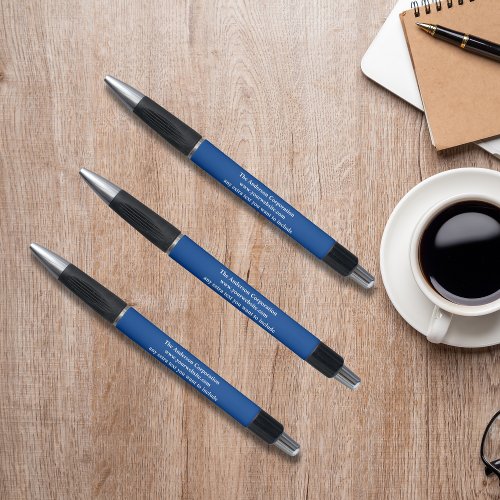 Personalized Business Corporate Company Blue White Pen