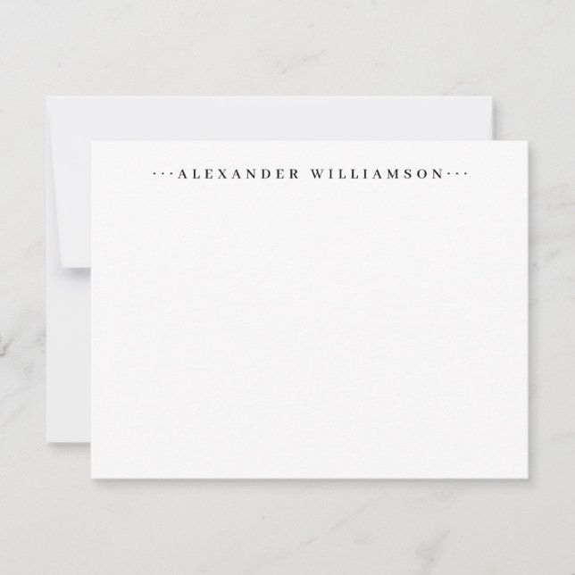 Personalized Business Dots Masculine Black Simple Note Card (Front)