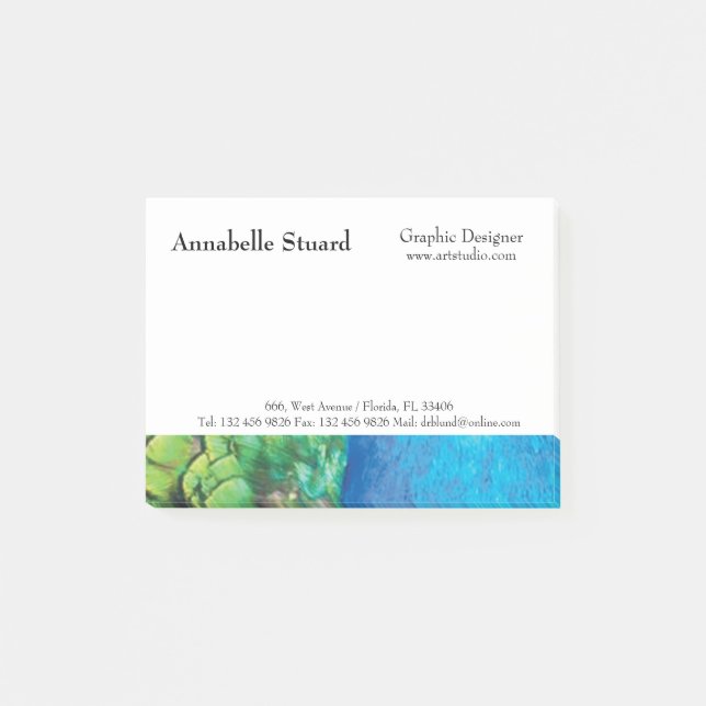 Personalized Business Feminine Girly Post-it Notes (Front)