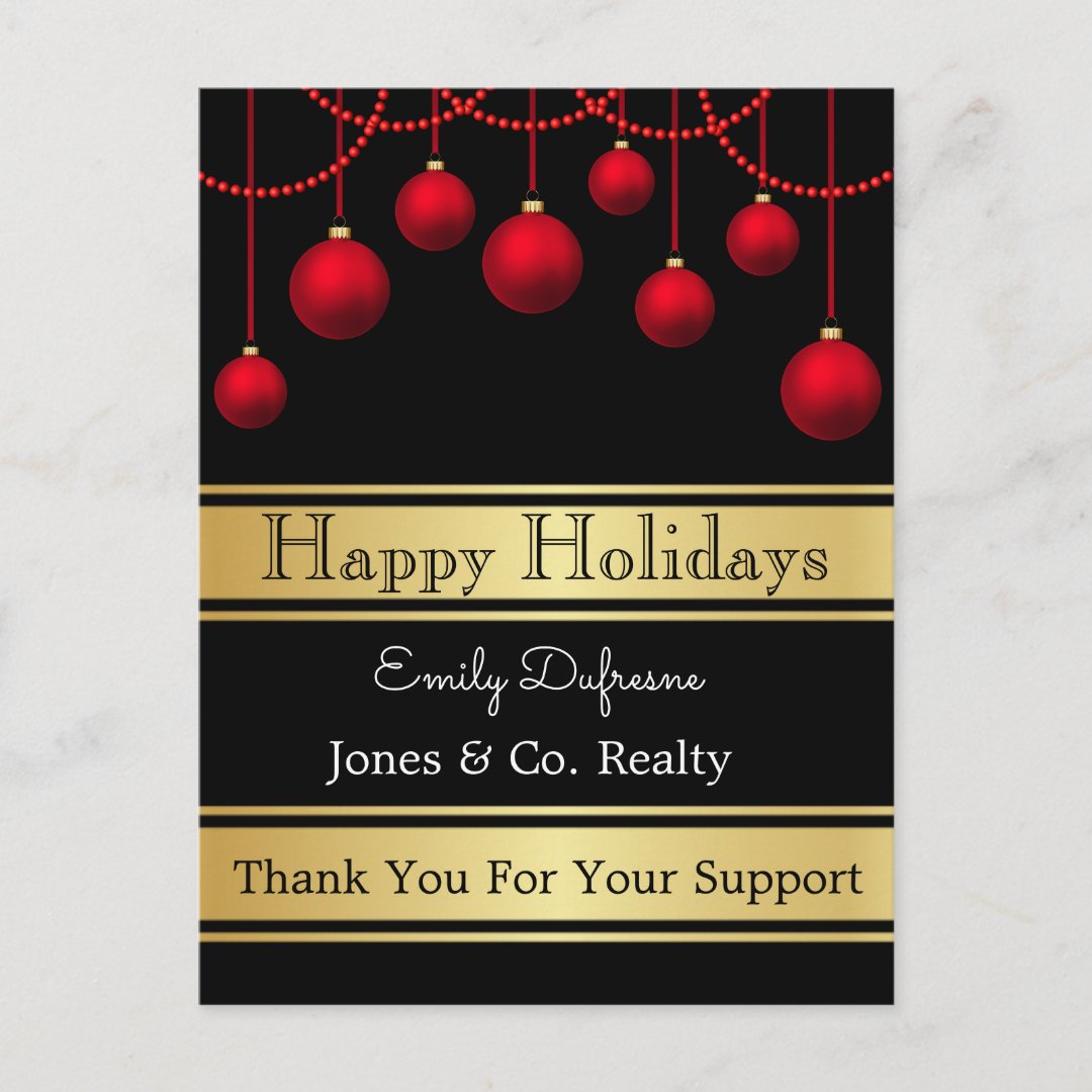 Personalized Business Holiday Greetings Ornaments Postcard Zazzle