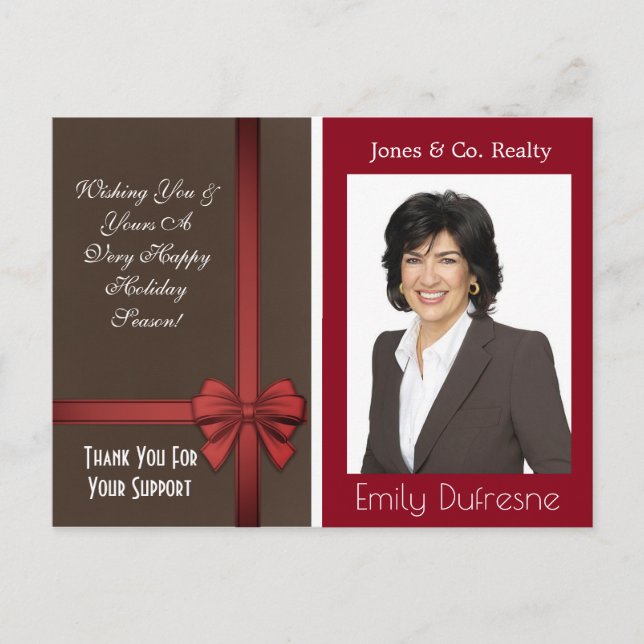 Personalized Business Holiday Greetings Postcard (Front)