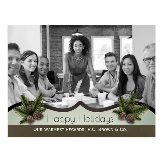 Personalized Business Holiday Greetings w/Photo Postcard