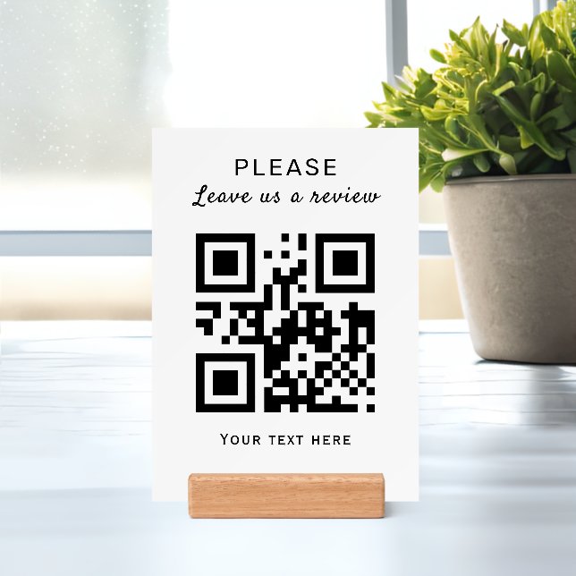 Personalized Business Leave a Review QR Code Sign Holder (Insitu 1)