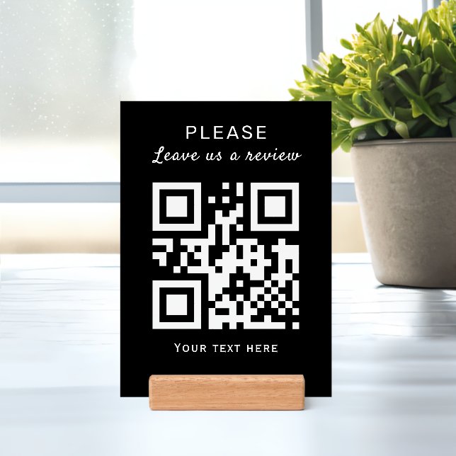 Personalized Business Leave a Review QR Code Sign Holder (Insitu 1)
